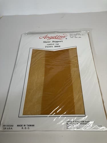 Vintage Angelina Sheer PantyHose Support One Size 100-160 lbs Style 9800 NOS - Thumbnail 7