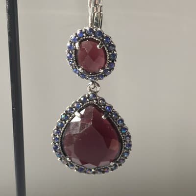 Vintage Nina Ricci for Avon Rhinestone Leverback Drop Earrings Prong Set Boho - Thumbnail 10