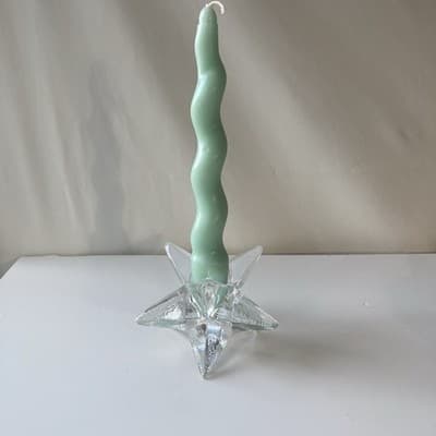 VTG Star Shaped Glass Taper Tea Light Candle Holder Set 3pcs Celestial Astral - Thumbnail 18