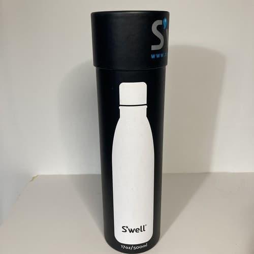Swell Water Bottle White Marble 17 oz Elements Collection Stainless Steel NEW - Thumbnail 7