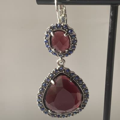 Vintage Nina Ricci for Avon Rhinestone Leverback Drop Earrings Prong Set Boho - Thumbnail 9