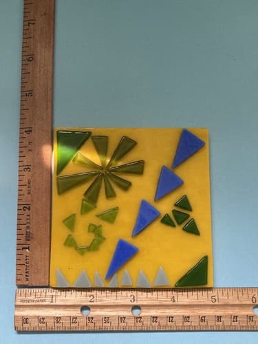 vintage dichroic glass Fused Tile Art Art Glass Collectors Piece Vtg Displayable - Thumbnail 6