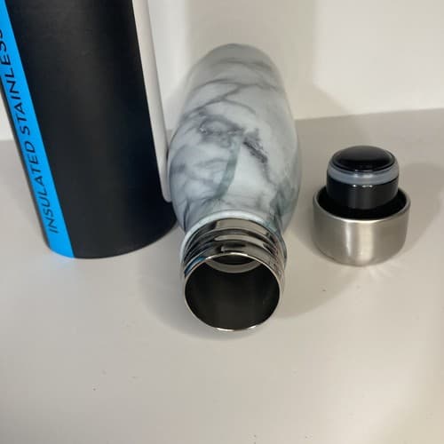 Swell Water Bottle White Marble 17 oz Elements Collection Stainless Steel NEW - Thumbnail 12