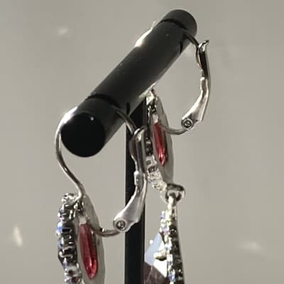 Vintage Nina Ricci for Avon Rhinestone Leverback Drop Earrings Prong Set Boho - Thumbnail 6