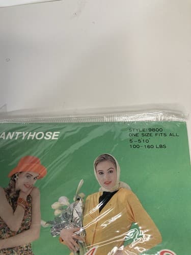Vintage Angelina Sheer PantyHose Support One Size 100-160 lbs Style 9800 NOS - Thumbnail 5