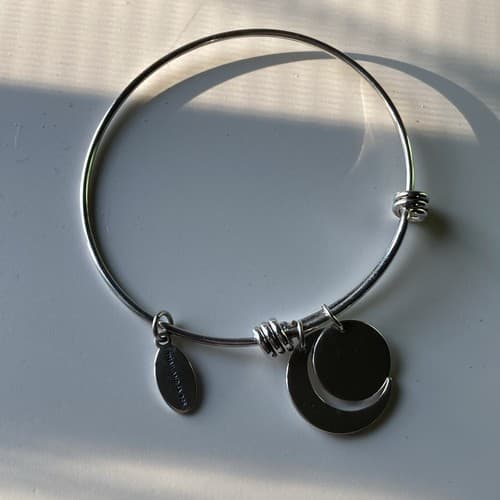Vintage 925 Sterling Silver Charm Slider BraceletI Love You To The Moon 13.44g - Thumbnail 7
