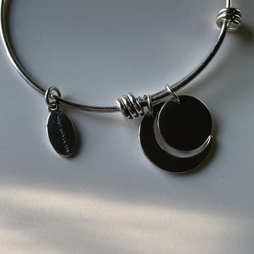 Vintage 925 Sterling Silver Charm Slider BraceletI Love You To The Moon 13.44g - Thumbnail 8