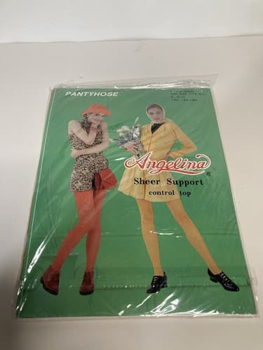 Vintage Angelina Sheer PantyHose Support One Size 100-160 lbs Style 9800 NOS - Thumbnail 6