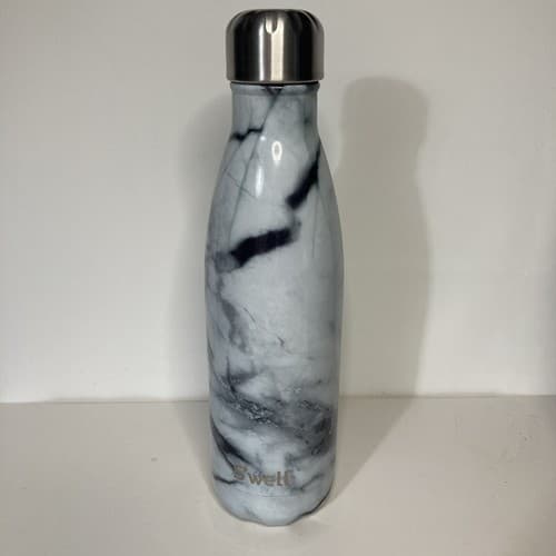 Swell Water Bottle White Marble 17 oz Elements Collection Stainless Steel NEW - Thumbnail 3