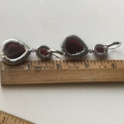 Vintage Nina Ricci for Avon Rhinestone Leverback Drop Earrings Prong Set Boho - Thumbnail 12