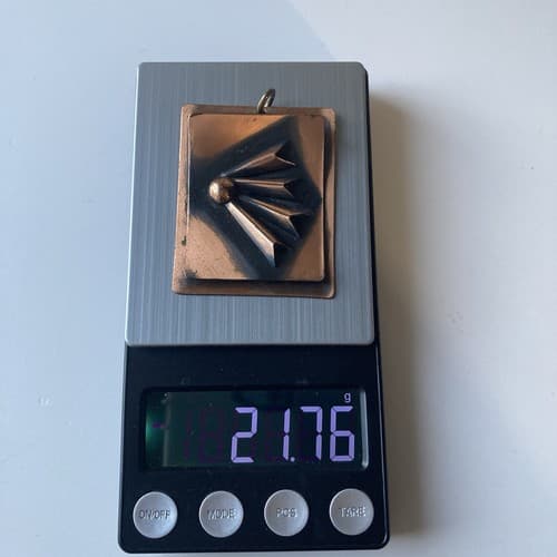 Vintage Brutalist Modernist Copper Pendant MCM Mid Century 60's Unisex Vtg 2x2 - Thumbnail 7