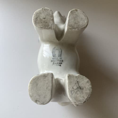 Vintage Occupied Japan Ceramic Porcelain Elephant Planter Trunk Up 3by 5 inches - Thumbnail 12