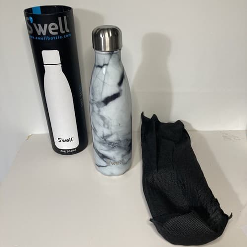 Swell Water Bottle White Marble 17 oz Elements Collection Stainless Steel NEW - Thumbnail 5