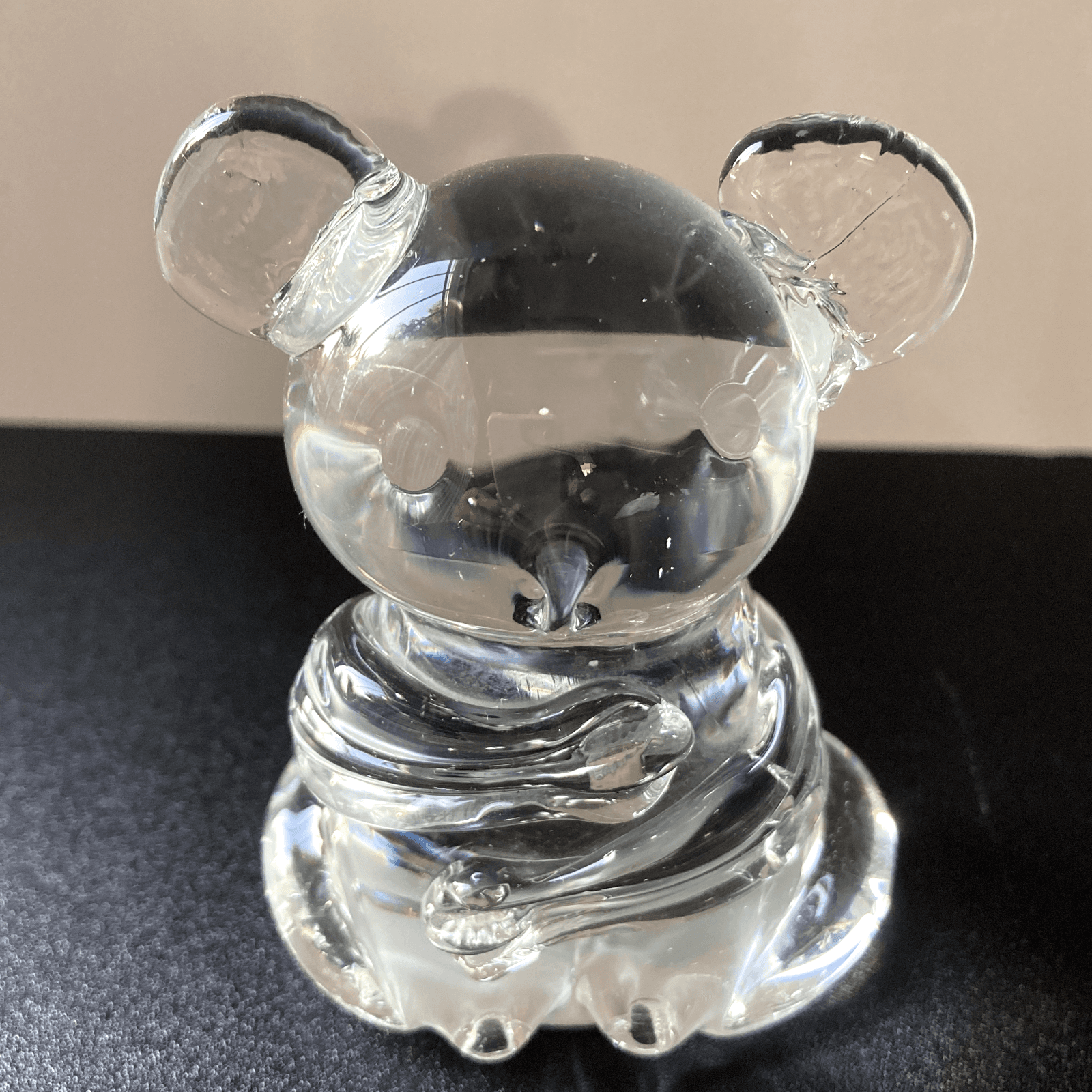 VINTAGE ART GLASS KOALA BEAR FIGURINE PAPERWEIGHT CLEAR GLASS SCANDI STYLE MCM - Thumbnail 3