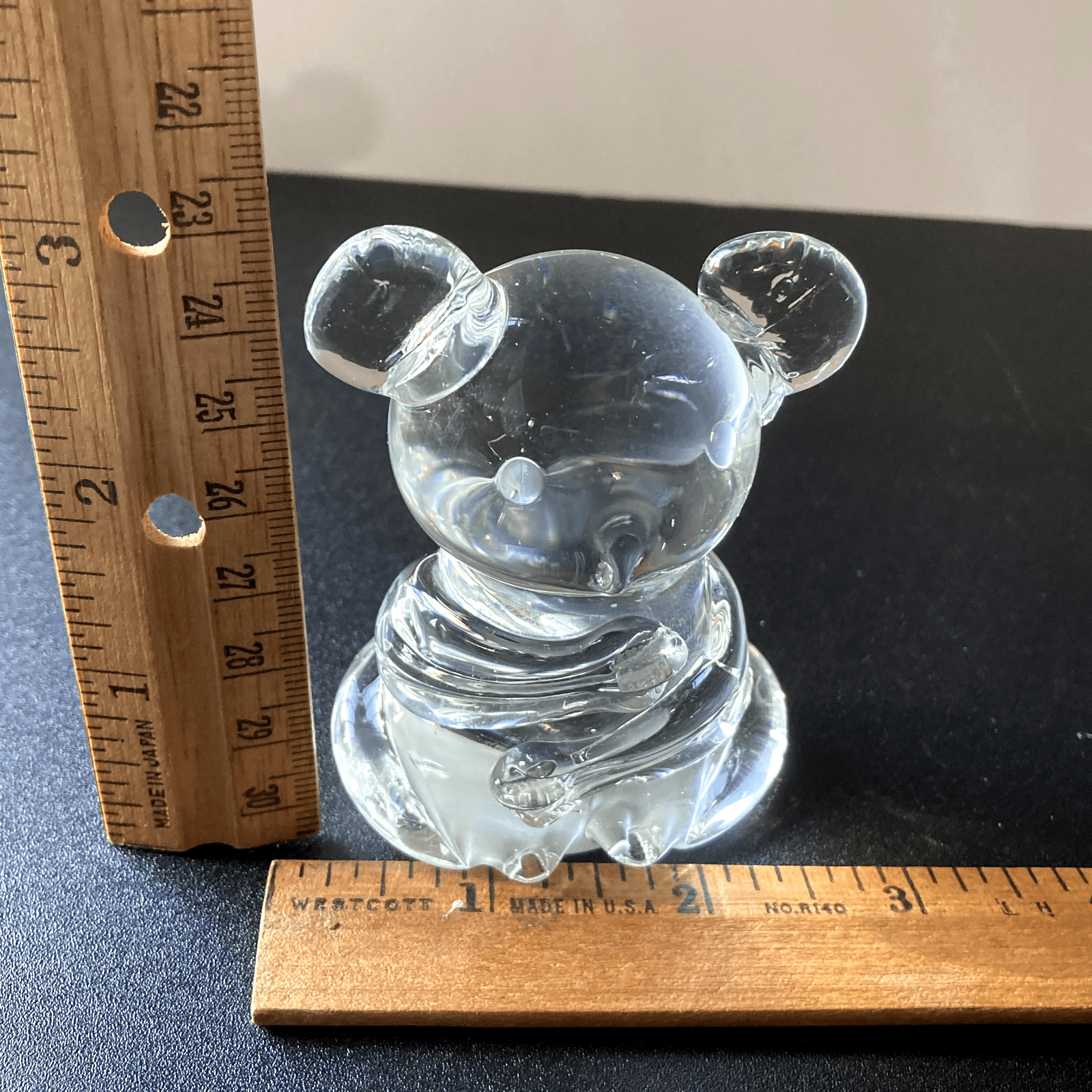 VINTAGE ART GLASS KOALA BEAR FIGURINE PAPERWEIGHT CLEAR GLASS SCANDI STYLE MCM - Thumbnail 2