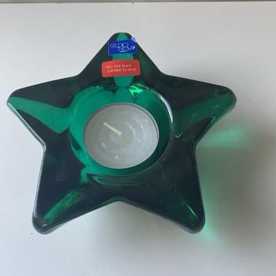 VTG Star Shaped Glass Taper Tea Light Candle Holder Set 3pcs Celestial Astral - Thumbnail 22