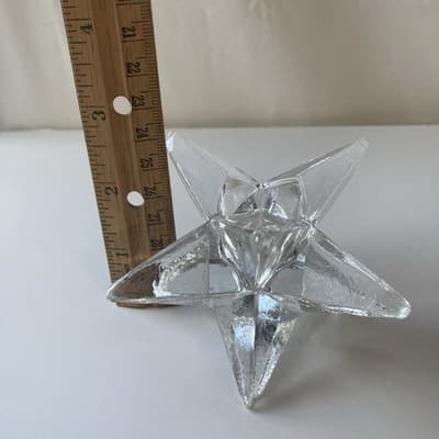 VTG Star Shaped Glass Taper Tea Light Candle Holder Set 3pcs Celestial Astral - Thumbnail 17