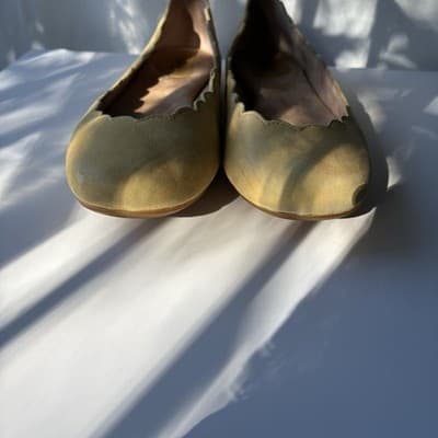 Born ALLIE Ballet Flats Womens 7.5M Yellow Leather Scalloped Shoes SEE PICS - Thumbnail 5