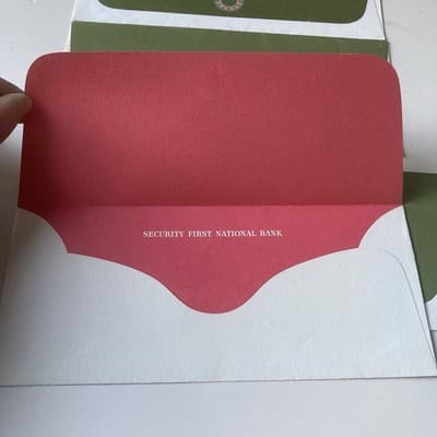 Vintage Christmas Bank Money Envelopes Security First National Bank 4pc MCM - Thumbnail 6