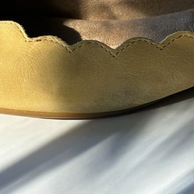 Born ALLIE Ballet Flats Womens 7.5M Yellow Leather Scalloped Shoes SEE PICS - Thumbnail 12