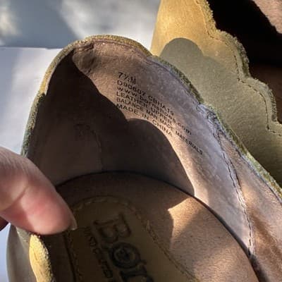 Born ALLIE Ballet Flats Womens 7.5M Yellow Leather Scalloped Shoes SEE PICS - Thumbnail 6