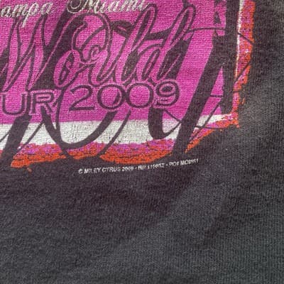 Vintage Miley Cyrus Wonder World Tour T-shirt Anvil Youth Small 2009 Y2K Hanna - Thumbnail 10