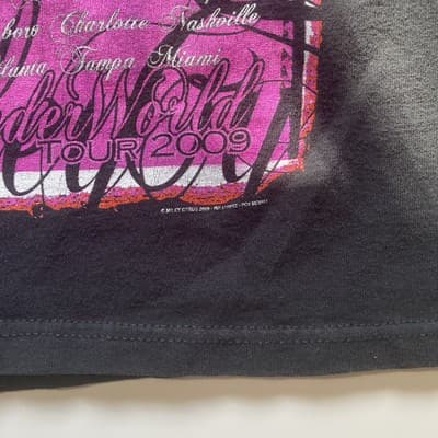 Vintage Miley Cyrus Wonder World Tour T-shirt Anvil Youth Small 2009 Y2K Hanna - Thumbnail 11