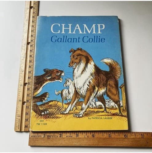 Vintage Champ Gallant Collie Children’s Book Paperback Patricia Lauber MCM - Thumbnail 3