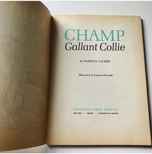 Vintage Champ Gallant Collie Children’s Book Paperback Patricia Lauber MCM - Thumbnail 4