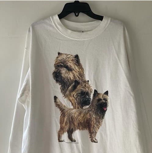 Vintage Y2K Yorkshire Terriers DOGS Long Sleeve T-shirt Anvil 2001 Tee MEDIUM - Thumbnail 2