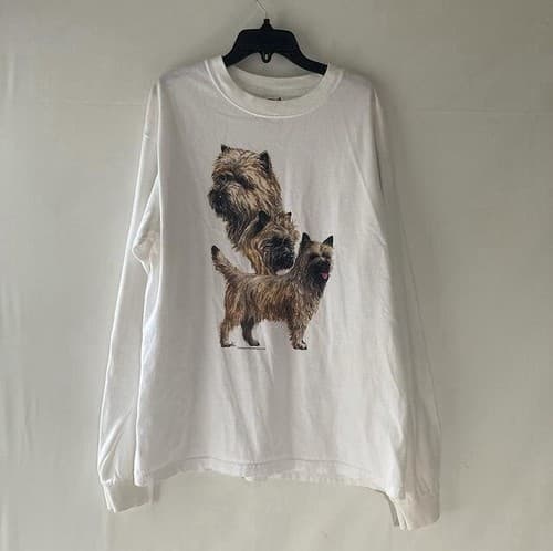 Vintage Y2K Yorkshire Terriers DOGS Long Sleeve T-shirt Anvil 2001 Tee MEDIUM