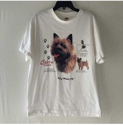 Vintage Y2K Cairn Terrier DOGS T-shirt Fruit of the Loom Tee MEDIUM Key West Fl - Thumbnail 6