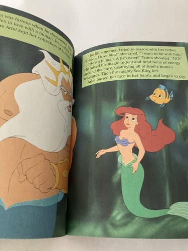 Vintage the Little Mermaid Little Golden Book 1991 Edition Disney - Thumbnail 6