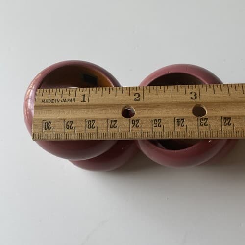 Vintage Boho Wood Napkin Rings Set Of 4 Lilac Lacquered Made India Post Modern - Thumbnail 4