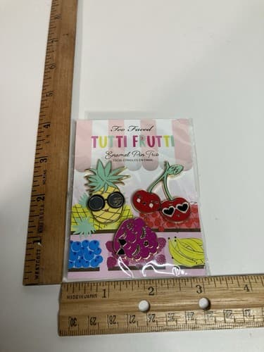 New Too Faced Tutti Frutti Enamel Pin Trio 2018 Discontinued Line Collectible - Thumbnail 3