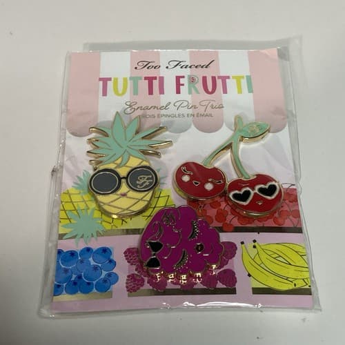 New Too Faced Tutti Frutti Enamel Pin Trio 2018 Discontinued Line Collectible - Thumbnail 4