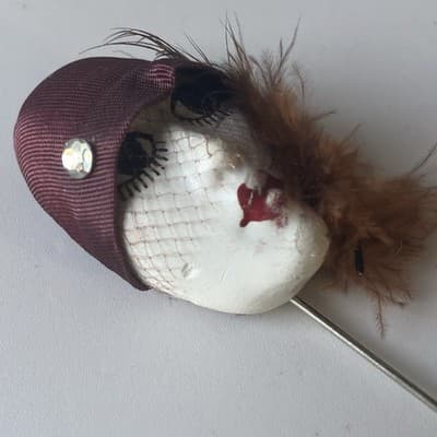 Vintage French Flapper Art Deco Style Lady Head Stick Pin Retro READ DESCRIPTION - Thumbnail 8