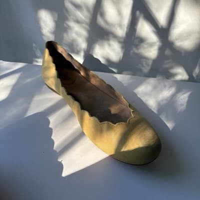 Born ALLIE Ballet Flats Womens 7.5M Yellow Leather Scalloped Shoes SEE PICS - Thumbnail 23