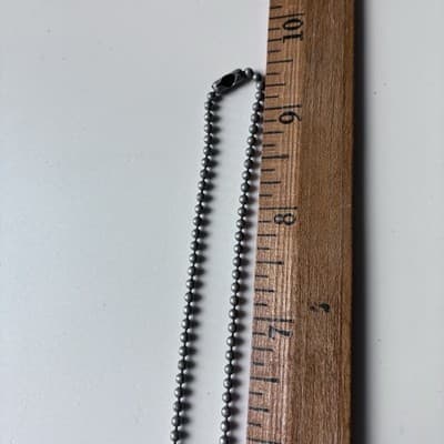 Vintage Pewter Serpent Snake Pendant Necklace with Ball Chain EGC Pewter 1989 - Thumbnail 7