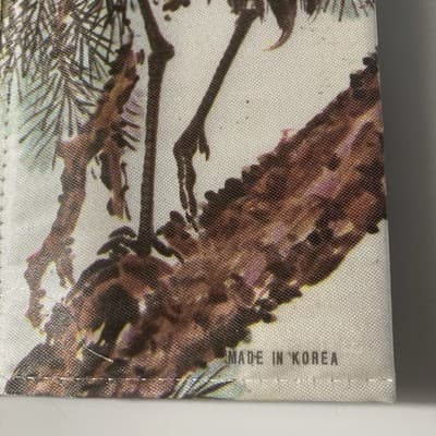 Vintage Korean Silky Fabric Long Wallet Billfold Coin Birds Made in Korea - Thumbnail 6