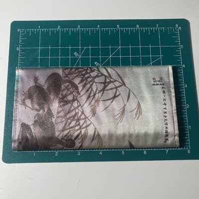 Vintage Korean Silky Fabric Long Wallet Billfold Coin Birds Made in Korea - Thumbnail 10