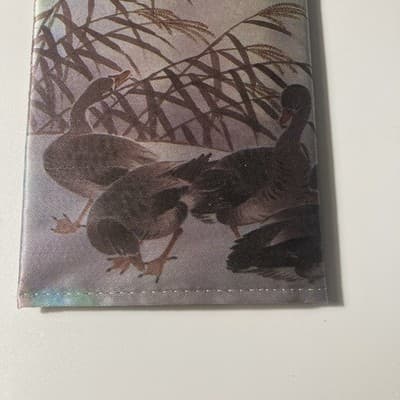 Vintage Korean Silky Fabric Long Wallet Billfold Coin Birds Made in Korea - Thumbnail 9
