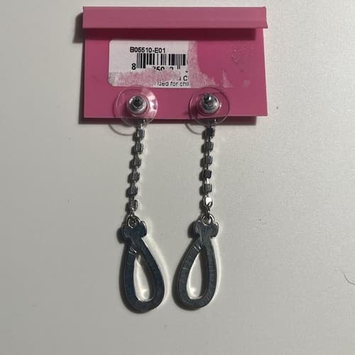 Betsy Johnson Clear Rhinestone Drop Earrings Carded Y2K McBling Prom Formal NOC - Thumbnail 4