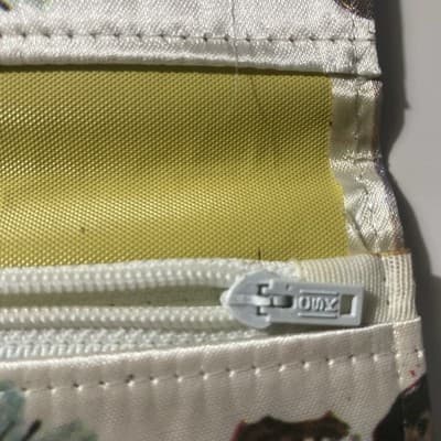 Vintage Korean Silky Fabric Long Wallet Billfold Coin Birds Made in Korea - Thumbnail 14