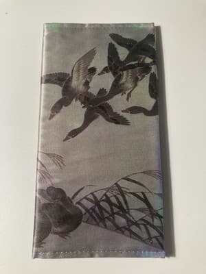 Vintage Korean Silky Fabric Long Wallet Billfold Coin Birds Made in Korea - Thumbnail 18
