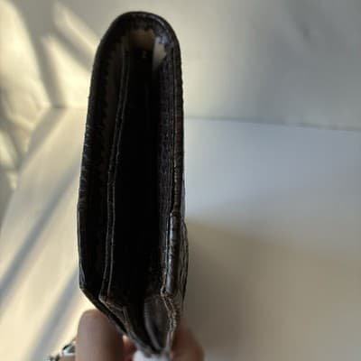 Vintage Brown Snakeskin Wallet Clutch Purse 70s 80s Retro Mob Wife Classic Chic - Thumbnail 14