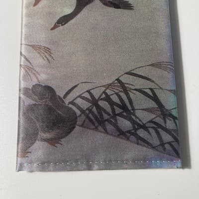 Vintage Korean Silky Fabric Long Wallet Billfold Coin Birds Made in Korea - Thumbnail 7