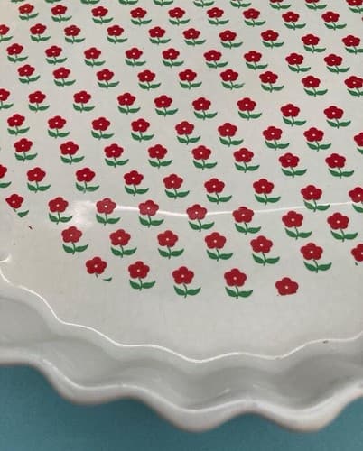 Vintage Ceramic Porcelain Quiche Tart Dish Daisies Florals Vtg Kitchen Read Desc - Thumbnail 6