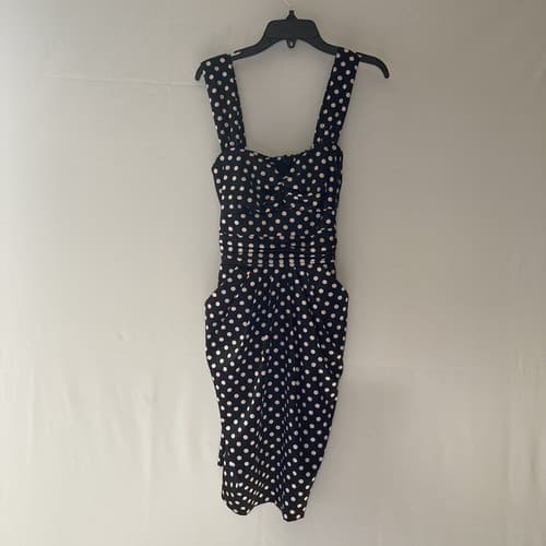 VTG Whimsy Goth Rockabilly PINUP Polka Dot Dress Party Formal Size 5 Tweeze Me - Thumbnail 3