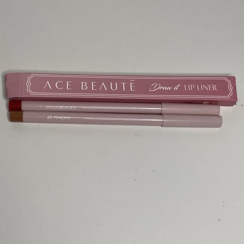 Ace Beaute Draw It Lip Liner Duo Set So Gorgeous Red & Be Peachy Nude Full Size